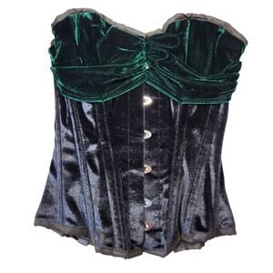 BurleskA velvet corset top green and black size 24 US 4-6